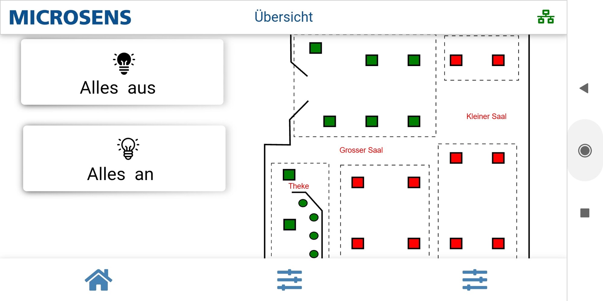 Abb. 1: Die LED-Panels im Vereinsheim des TuS Germania Lohauserholz-Daberg lassen sich einfach über eine zentrale Anwendung steuern. 