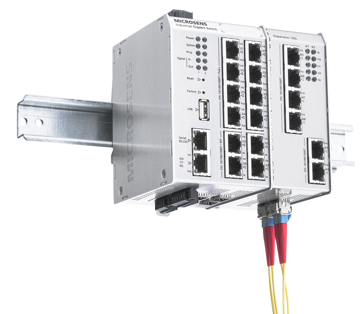 MICROSENS Modular Industrial Switch now also Available with 10