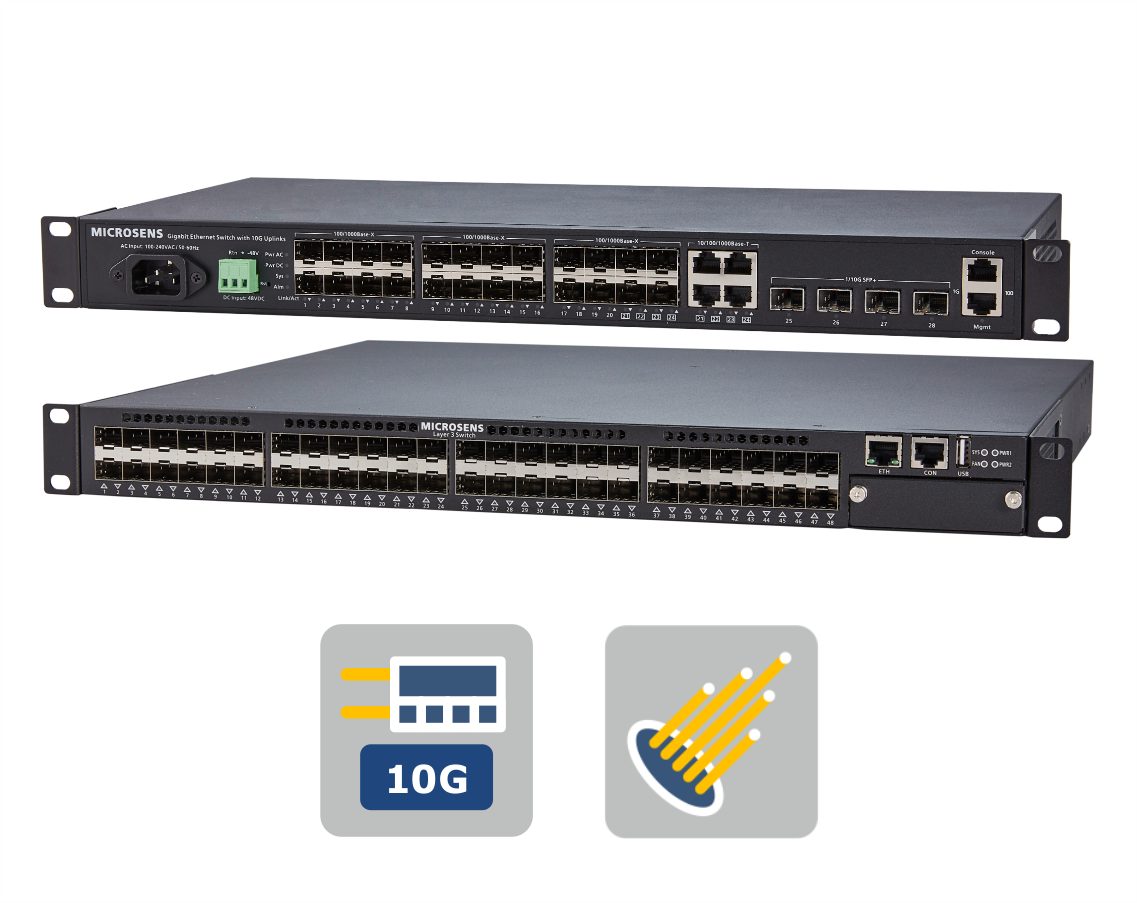 MICROSENS - 10G Multi Fiber Switches 19“ L2/L3