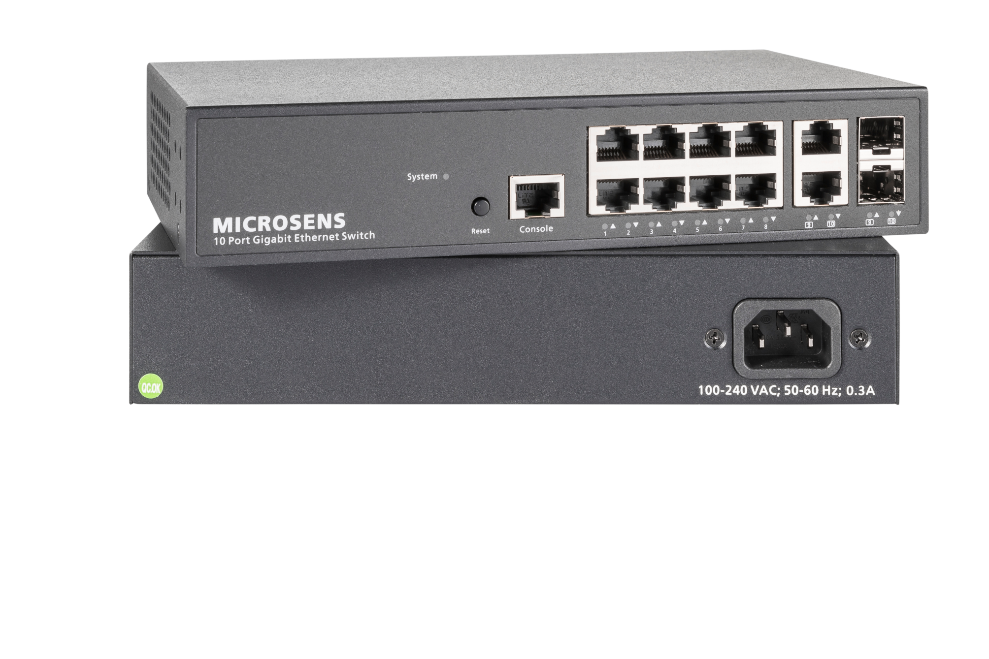 MICROSENS - 10-Port GbE Desktop Switch managed